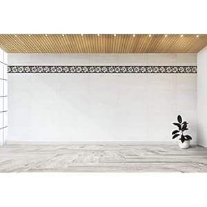 Dundee Deco DDAZBD9159 Peel and Stick Wallpaper Border - Floral Grey White Sunflowers Wall Border Retro Design, 15 ft x 7 in (4.57m x 17.78cm), Self Adhesive Dundee Deco DDAZBD9159 Peel and Stick Wallpaper Border Floral Grey White Sunflowers Wall Border Retro Design 15 ft x 7 in 457m x 1778cm Self Adhesive