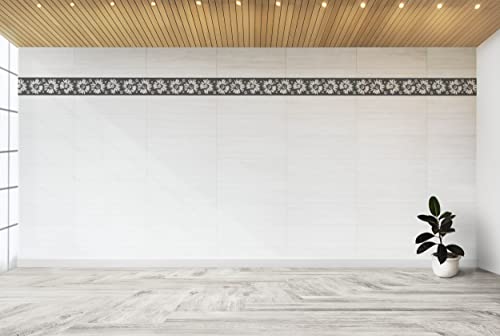 Dundee-Deco-DDAZBD9159-Peel-and-Stick-Wallpaper-Border-Floral-Grey-White-Sunflowers-Wall-Border-Retro-Design-15-ft-x-7-in-457m-x-1778cm-Self-Adhesive Dundee Deco DDAZBD9159 Peel and Stick Wallpaper Border Floral Grey White Sunflowers Wall Border Retro Design 15 ft x 7 in 457m x 1778cm Self Adhesive