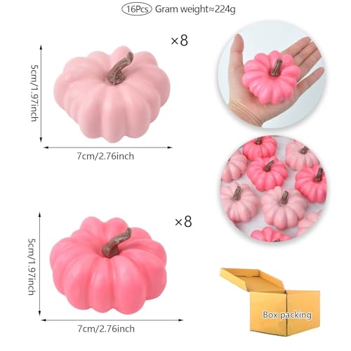 16 Pcs Artificial Plastic Pumpkins for Thanksgiving Halloween Centerpiece - image 7