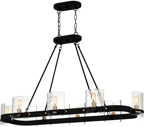 Quoizel Gloucester 8-Light Matte Black Linear Chandelier