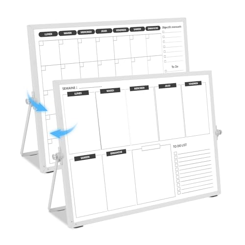KODAPAGE Double face Calendrier Tableau blanc Organisateur Planning Semaine et Mensuel,Planificateur Semainer, Planificateur Hebdomadaire, 40×30cm Pour bureau...