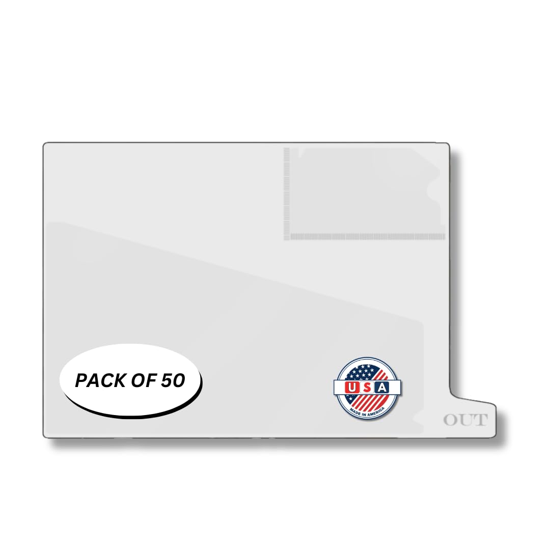 Doctor Stuff - Small Bottom Tab Vinyl Outguides, Diagonal Cut Front Pocket, Top Charge Out Slip Pocket, Plastic File Folder, Letter Size 9" x 13-1/4",