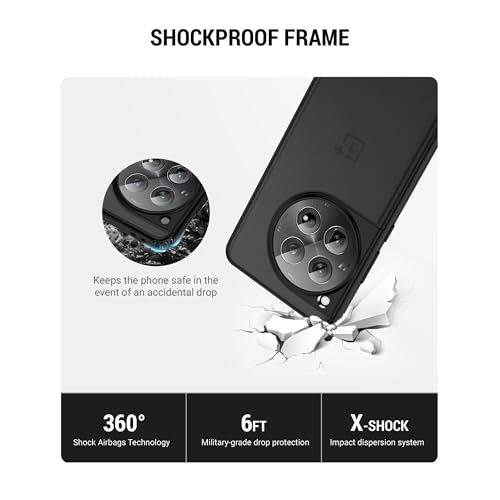 Image of DailyObjects Thermoplastic Polyurethane Case for OnePlus 12, Black Frosted Slim Shockproof Back Cover
