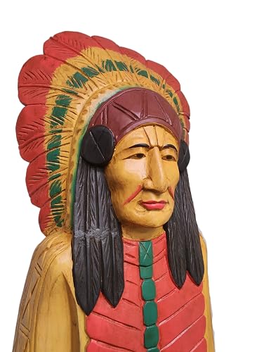 worldbazzar 5 Foot Axe Indian Huge Hand Crafted Wooden Sculpture Cowboys Horseshoes Shotgun Old west Hunting Cigar Store