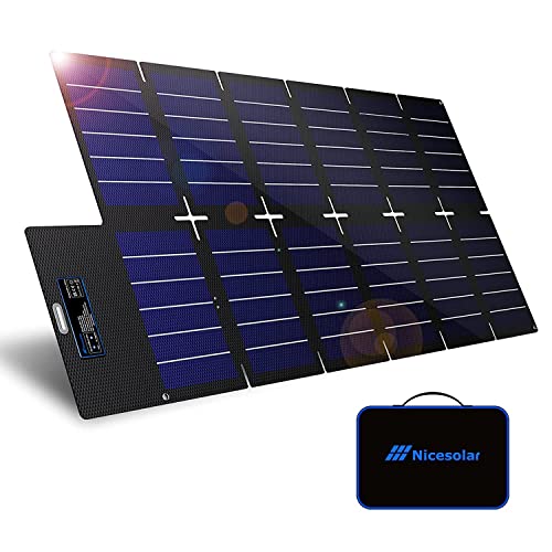 Nicesolar 100W Faltbar Solarpanel Solarmodul Dual-USB Ladeanschluss PD 65 W für Telefon Tablet DC-Aufladung Home Outdoor Camping Cover