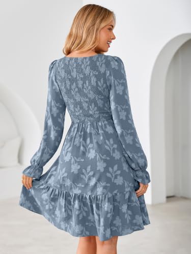 Simplee Womens Fall Long Sleeve Mini Dress Casual babydoll Dresses — view 3
