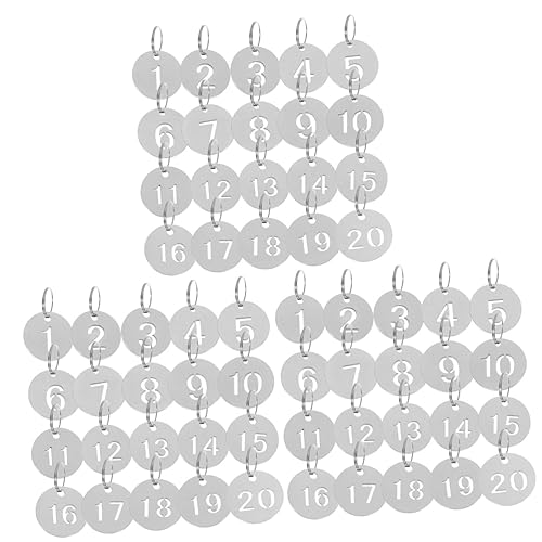 Étiquettes porte-clés en acier inoxydable MAGICLULU pour gestion d'hôtel | Lot de 60 pièces