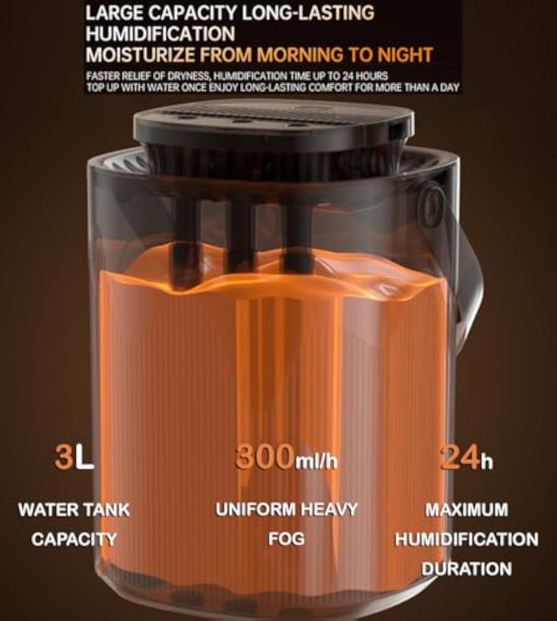 Dual Nozzle Mist Humidifier for Large Rooms, Essential Diffuser