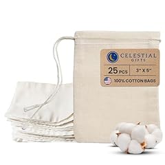 3x5 Inch (Pack of 25) - Natural Drawstring