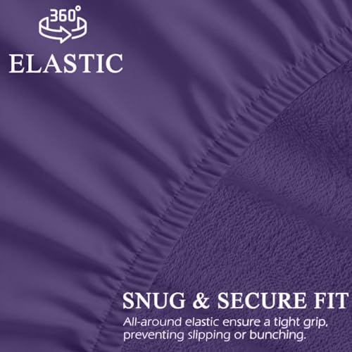 Image of Trance Waterproof Terry Fabric Ultra Soft Mattress Protector | Breathable | Hypoallergenic Bed Cover | Mattresses Cover (72x66 inch | 6x5.5 feet Plum)