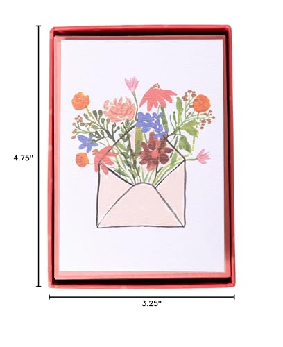 Image of Graphique Flower Envelope Cards | Pack of 16 Cards with Envelopes | Blank Inside | All Occasion Greetings | Family and Friends | Boxed Set | 3.25 inch x 4.75 inch
