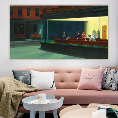 Peinture Nighthawks Edward Hopper grand tableau pour grand mur vide - 4