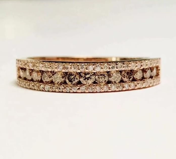 IVANKA Chocolate Brown Diamond Ring Eternity Band Ring Wedding Ring for Women engagement ring 925 Sterling Silver Promise Ring Bridal Anniversary Ring Promise Engagement Ring Vintage Brown Diamond Ring for women2