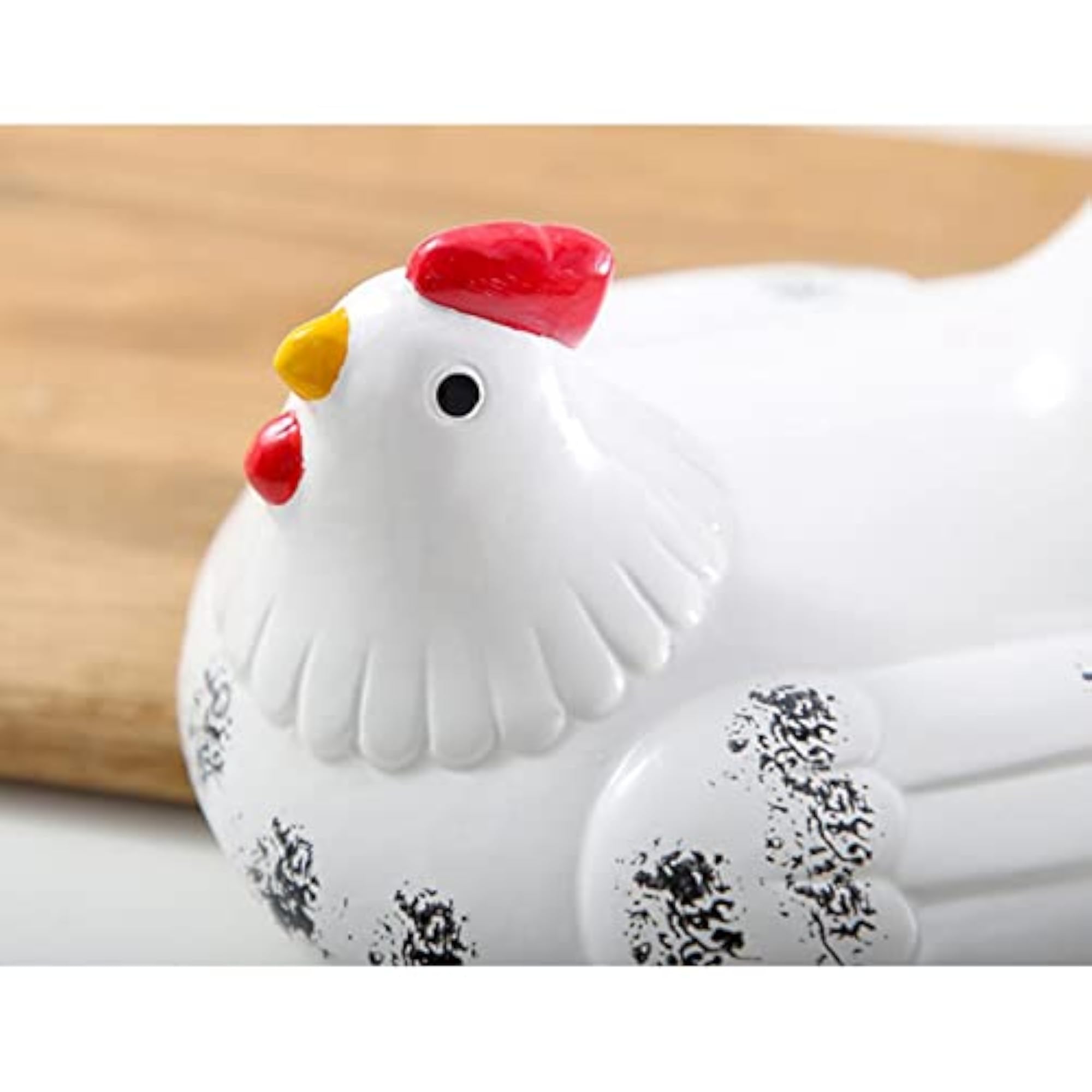 Creative Egg Storage Basket with Ceramic Hen, 1 Set