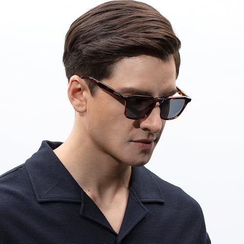 Image of CARFIA Retro Sunglasses for Men Polarized UV400 Protection, Hand-crafted Acetate, 60s Style Square Cool Sun Glasses