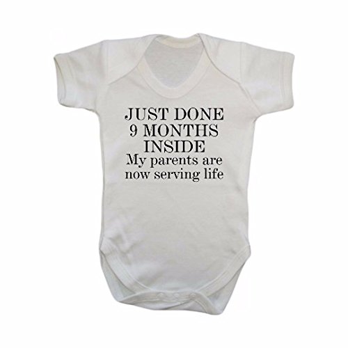 9 Months Inside ~ Serving Life ~ New Born Baby Vest ~ Onesie ~ Jail ~ Pregnant ~ Funny ~ Classic ~ babyvest (3-6)