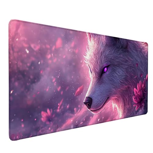 Tapis de souris XXL loup imperméable grand tapis souris gamer 1000x500mm