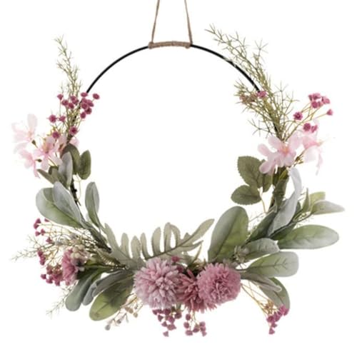 Couronne de porte décorative, 41 cm, printemps, extérieur, orchidées artificielles, décoration de fenêtre, décoration de porte d'entrée, pour mariage, salon
