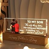 QDArtStore Personalized to My Son from Mom The Only Thing Better Than Being Your Mother is Watching You be a Dad LED Night Light, Heartfelt Gift for Son from Mom on Father's Day