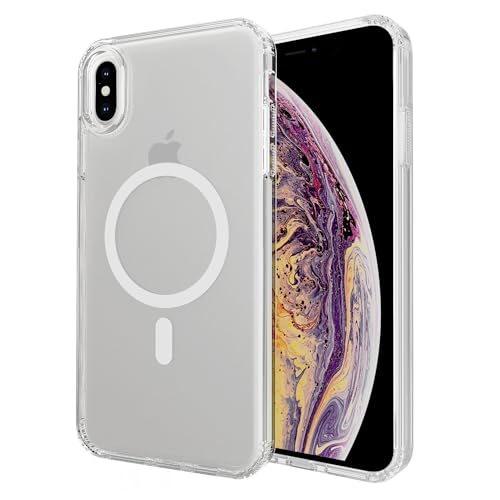 EUMADOVE Magnetic iPhone X/XS case,Compatible with Magsafe, Military-Grade Protection,Slim Translucent Matte Shockproof with Anti-Scratch Anti-Fingerprint Phone Cover (Transparent, iPhone X/XS)
