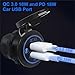 12V USB Quick Charge 3.0 Port & PD USB C Car Charger Socket, 12V USB Outlet with wire for Car Marine Boat Motorcycle RV Truck