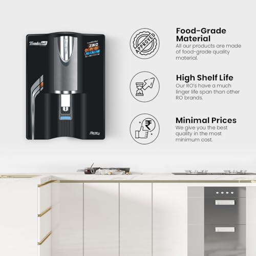 Image of Thunderwell MASTER ZX RO Water Purifier for Home | Zinc Copper Alkaline | 10 Stage Purification | TDS Controller | 9L Storage Tank | Black
