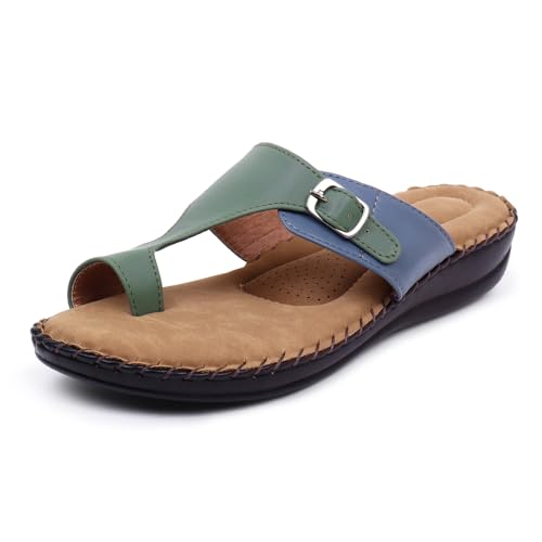 Image of TRASE Extra Soft Slippers for Women | Orthopedic Diabetic Footwear with Cushioned Insole | Lightweight & Comfortable Ladies Chappals with Toe Ring and Adjustable Buckle