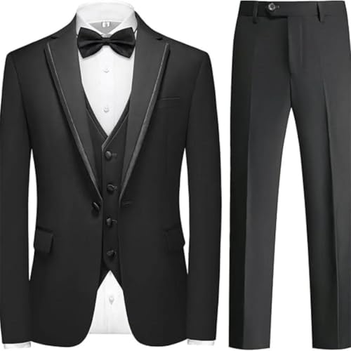 Men's 3-Piece Slim Fit Wedding Suit | Tuxedo Blazer Vest Pants Set | Business Prom Party3
