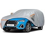 Car Cover for 2012-2025 Audi Q3/RS Q3, Waterproof Custom-fit All Weather Sun Rain UV Dust Snow Protection Outdoor Q3 Full Car Cover with Door Zipper and Cotton Lining-Gray