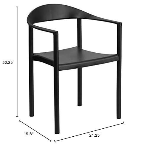 Flash Furniture 5 Pack Hercules Series 1000 Lb. Capacity Black Plastic Cafe Stack Chair #TOP7