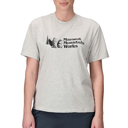 T-Shirt Mmw Marmot Femme | T-shirt de sport noir col rond en coton bio taille M