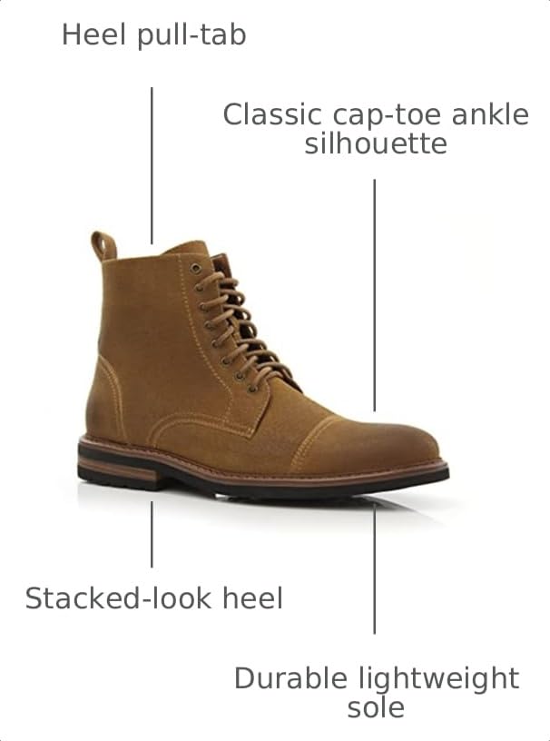 Image of Polar Fox Men's Ankle Dress Boots | Lace-up Casual Fashion Boot Collection | Cap Toe & Plain Toe Styles |