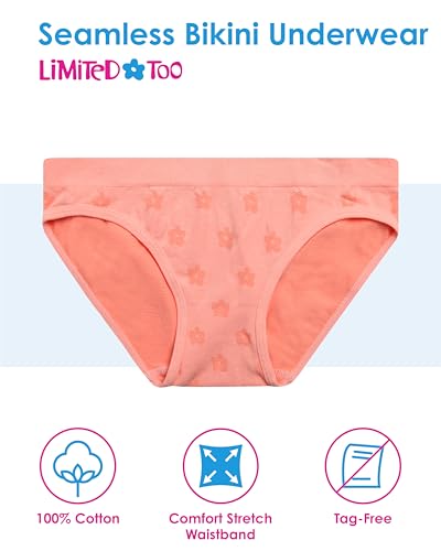 Limited Too Girls' Bikini Panties - 4 Pack Soft Jacquard Microfiber Seamless Bikini Underwear for Girls (Sizes: S-XL)3