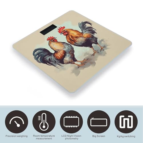 Báscula digital de baño con plataforma amplia y pantalla LCD grande miniatura 3
