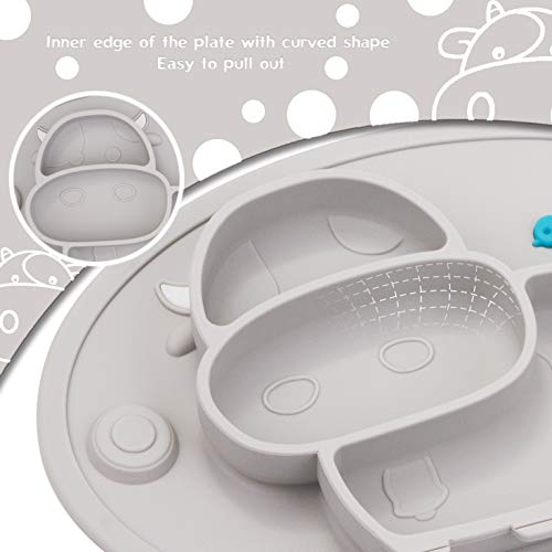 Silicone Divided Toddler Plates - Portable Non Slip Suction Plates Placemat For Children Babies And Kids Bpa Free Baby Dinner Plate Bowl #TOP3