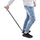 Calzador multifunción de mango largo: el calzador en un extremo ayuda a guiar el talón hacia los zapatos, las botas y las pantuflas, lo que evita que se incline y se incline. El extremo opuesto cuenta con ganchos para vestir que te ayudan a ponerte calcetines, zapatos, pantalones y blusas sin esfuerzo.
