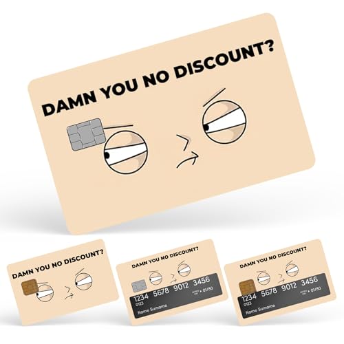 Damn You No Discount Credits Credit Card Skin Debit Card Stickers for Key, Debit, Credit, Bank Card 4PCS Card Skin for Adults