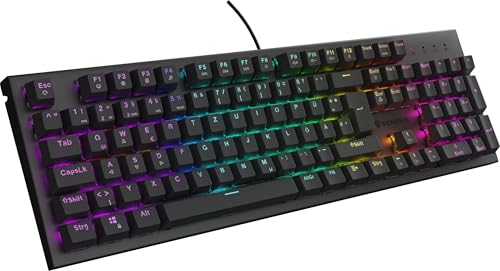Genesis Thor 303 TKL Mechanische Gaming Tastatur, DE Layout (QWERTZ), Hot-Swap Outemu Brown Switches (Taktil), RGB Beleuchtung, Aluminium-Gehäuse, Anti-Ghosting, Schwarz