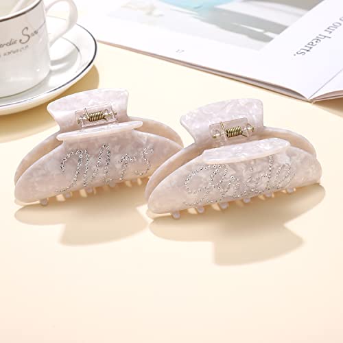 Pack de 2 pinzas para cabello con strass color blanco miniatura 2