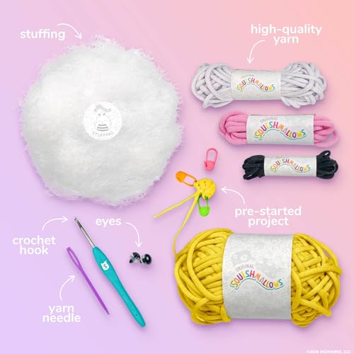 Image of Original Squishmallows Crochet Kit - Sunny Bag Charm, Bumblebee Crochet Kit for Beginners with Yarn, Starter Hooks, Step-by-Step Tutorials, DIY Craft, Great Teen Gifts