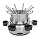 Princess Family Fondue-Set - 800 W, 1,2 Liter Fassungsvermögen, Thermostat, Edelstahl, doppelter Boden, 8 Fonduegabeln, 6 Dipschalen, Silber, 172680 01.172680.01.001, edelstahl, silber