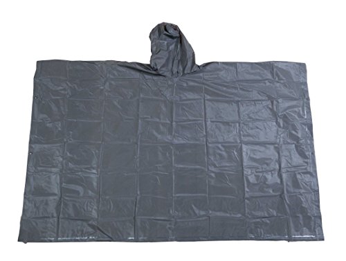 ShedRain Rain Essentials Wide Coverage Adult Poncho, EVA 58 Inch x 38 Inch, Charcoal