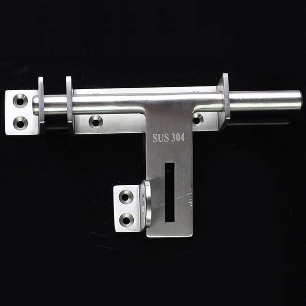 Stainless Steel Sliding Bolt Lock, Slide Bolt Lock Stainless Steel Slid. Barrel Latch Doors Cabinets Silver 170x75mm