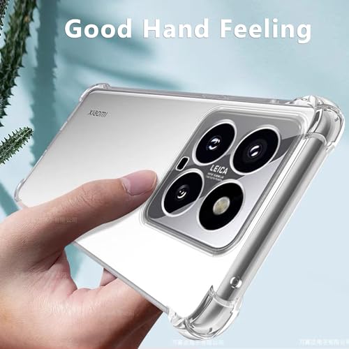 Zeking for Xiaomi 14 Case, Crystal Clear Transparent Reinforced Corners TPU Shock-Absorption Flexible Case Cover for Xiaomi 14(2023)(Clear)