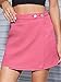 WDIRARA Women's High Waisted A-Line Button Wrap Denim Jean Skirt Mini Skirt Pink L
