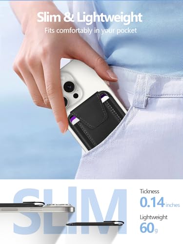 Image of Miroddi for MagSafe Wallet with Privacy Flap, Strongest Magnetic Card Holder for iPhone 17, iPhone 16 /15 /14 /13 /12 Series, Detachable Magnetic Phone Wallet, RFID Blocking, Fit 7 Cards, Black & Black
