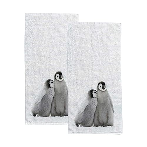 Emperor Penguin Animal Hand Towels Set 2 For Bathroom Kitchen Towels Microfiber Bath Towel Absorbent Dish Fingertip Towel For Guest Gym Spa And Bar 30 X 15 Inch #TOP25
