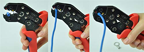 Alicate de engarce para terminales aislados: fije cables de 0.25-2.5mm² sin roturas 4
