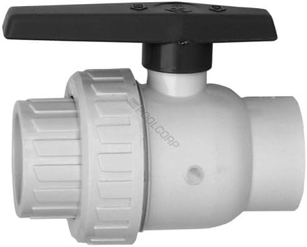 Super Pro 1.5" SXS Ball Valve W/Union Slip x Slip, Single Union, White, 1-1/2"