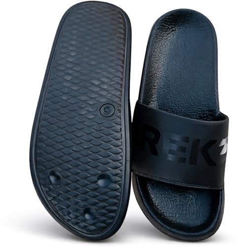 Image of Slide Flip Flops Slippers for Men & Women, Casual Slip-On, Lightweight Comfortable Open Toe Slippers for Daily, Anti-Slip Sole Bathroom Slippers,